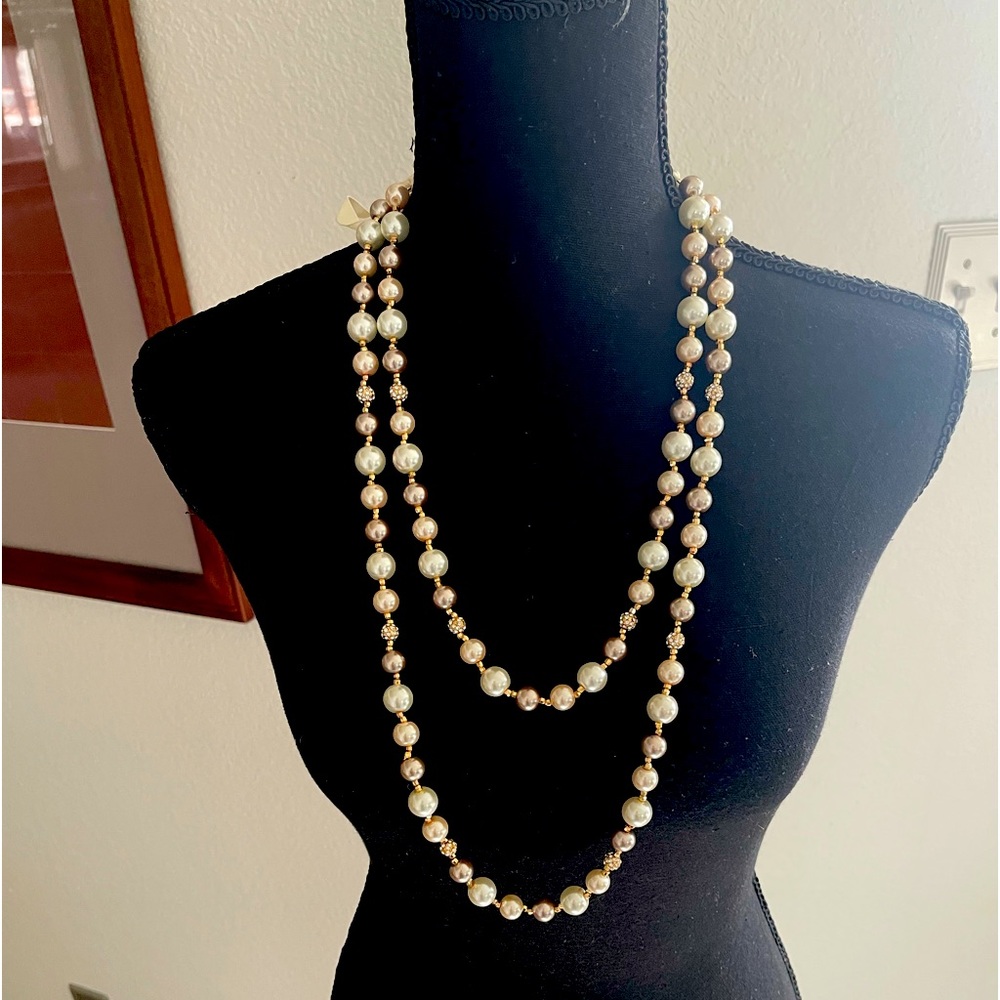 Double string, pearls 15” by 10” long NWOT